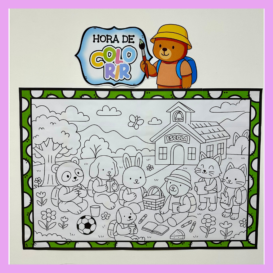 Painel para Colorir Volta as Aulas