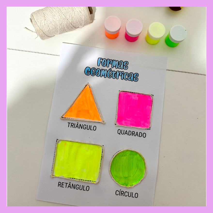 Formas Geométricas (barbante e tinta) - Imagem 3