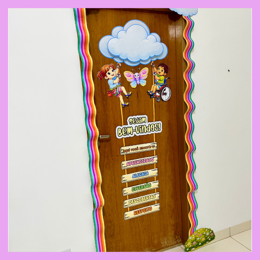 Decoração de porta Arco-íris