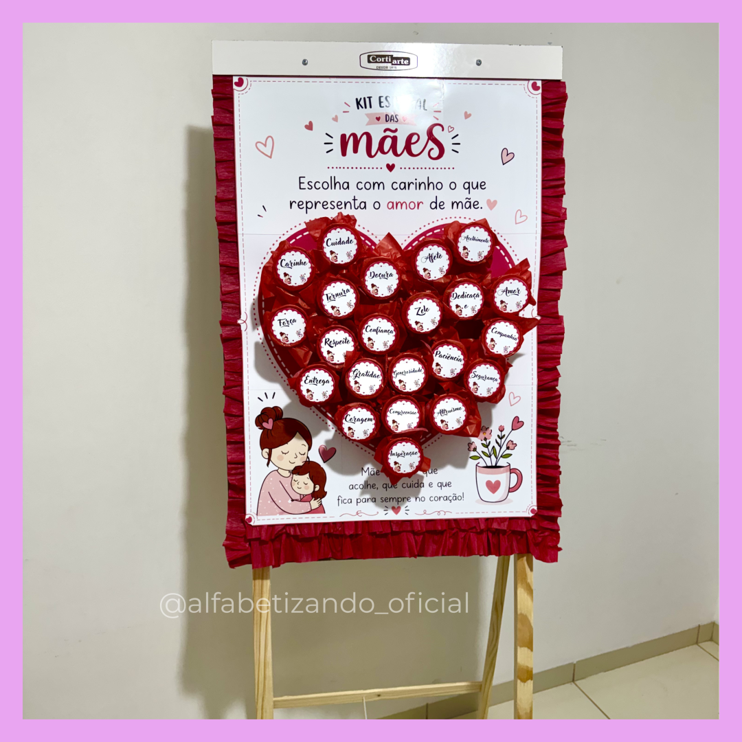 Cartaz Dia das Mães Coração.